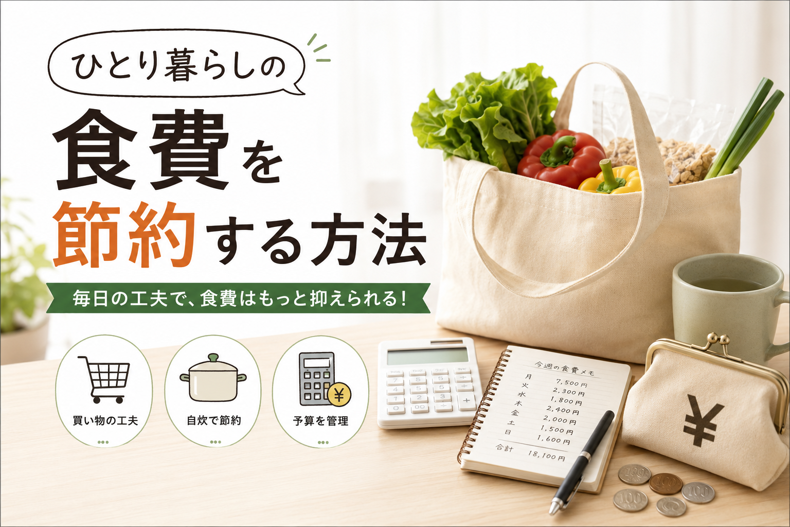 ひとり暮らしの食費を節約する方法｜無理なく続けるコツ7選